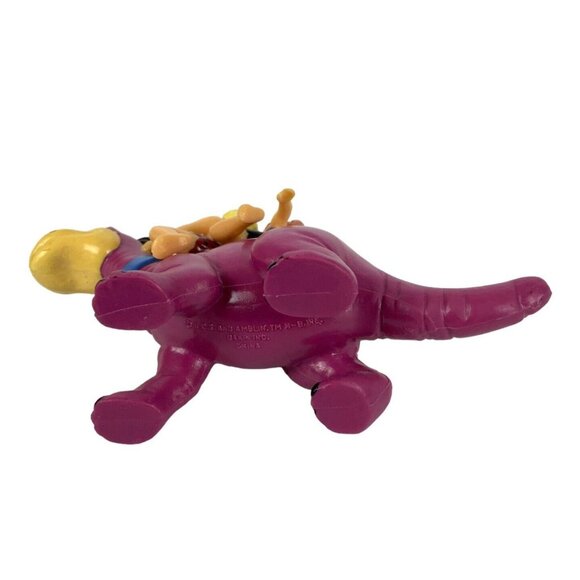 Pebbles & Bamm Bamm Riding Dino PVC Toy Figure 1992 Dakin Amblin Flintstones - Picture 6 of 8